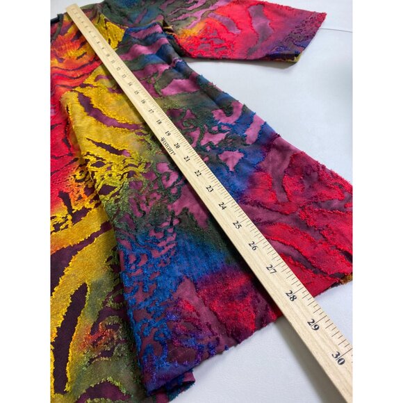Creation Vibrant Abstract Womens Tunic Top size Large Stretch Artsy Lagenlook - Picture 7 of 15